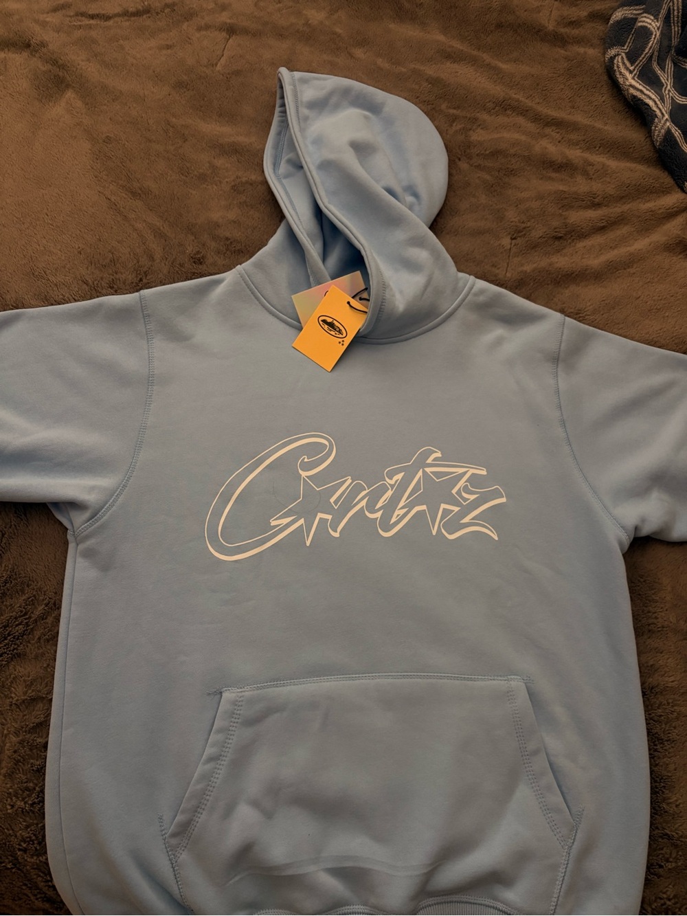 Cortiez Light Blue Hoodie with White Nike Jordan bape supreme